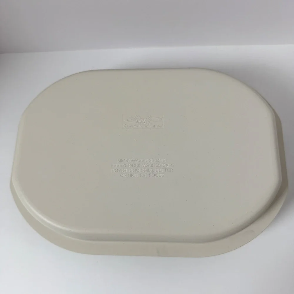 Vintage Progressive Miracle Ware Microwave Steamer Beige 3-Piece Set Vented Lid